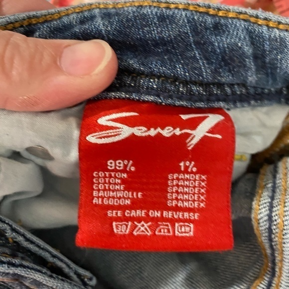 Womens Skinny Fit Seven7 size 32 Raw Hem blue jeans - Picture 9 of 9